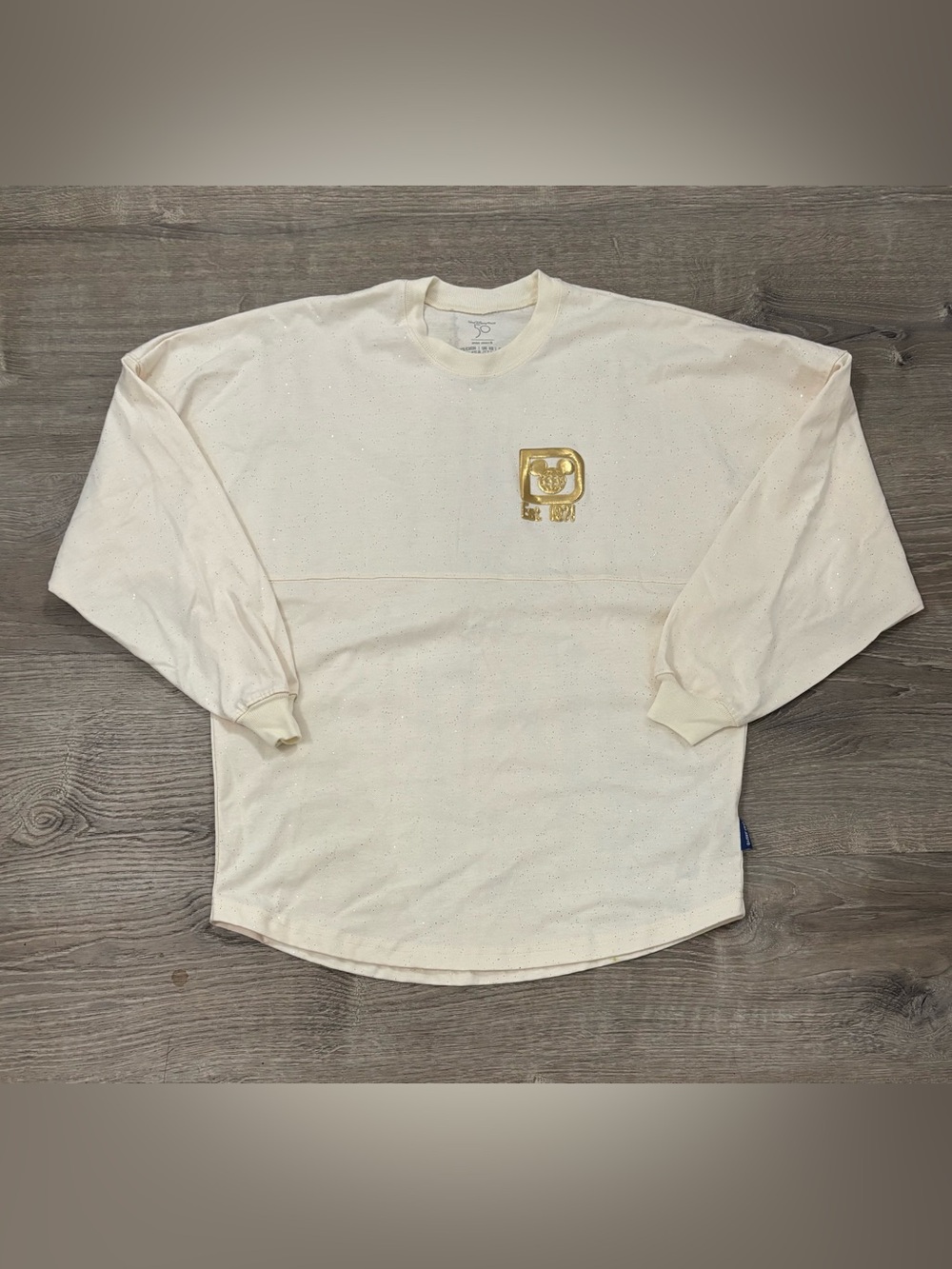 Walt Disney World 50th Anniversary Spirit Jersey Cream Long Sleeve Shirt XS